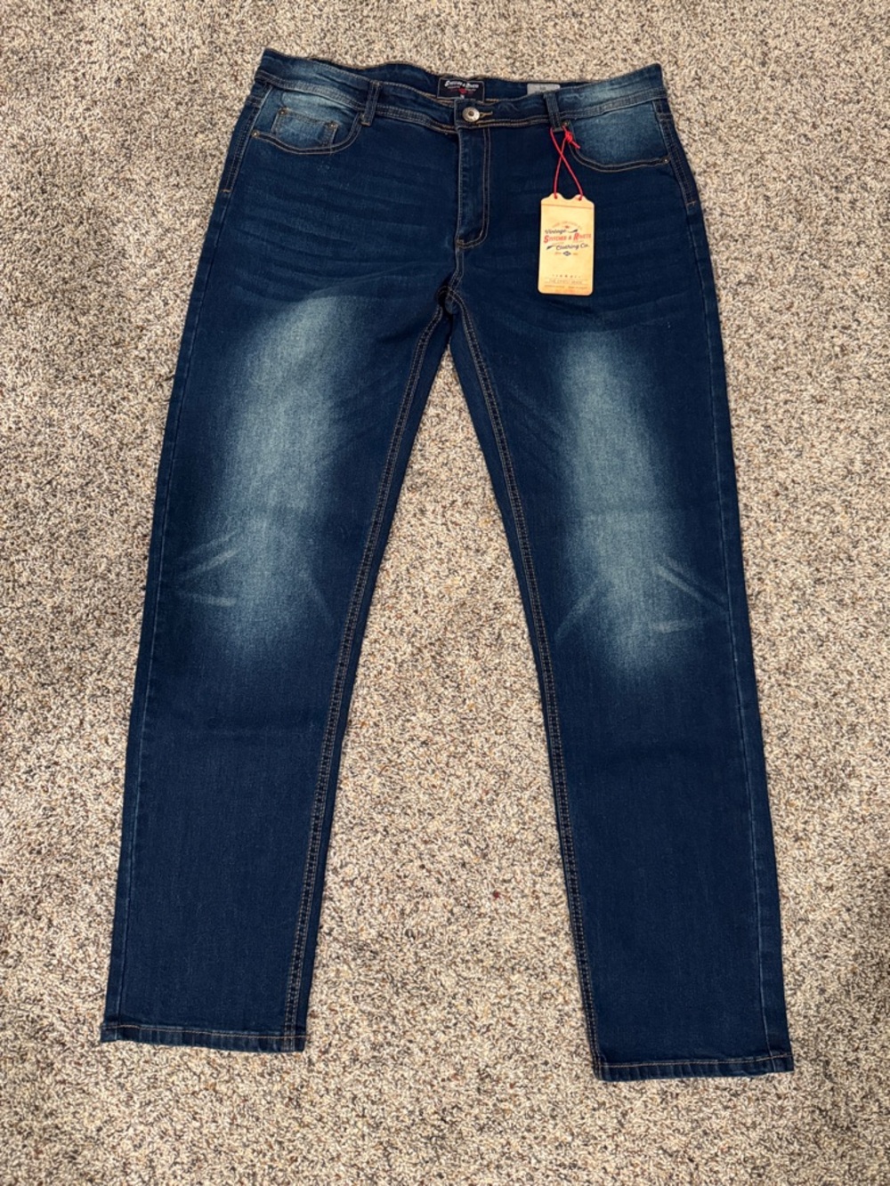 Stitches & Rivets —Men's Dark Blue Washed Jeans